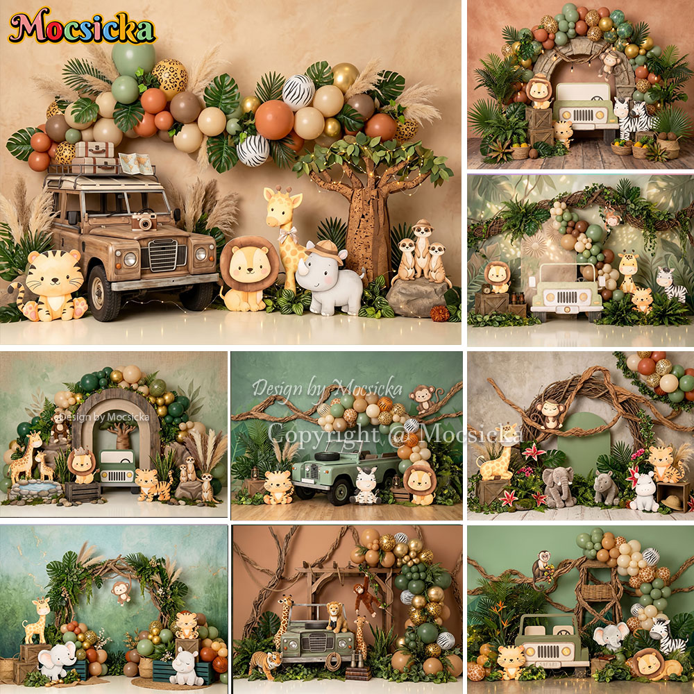 Photography Sport - Mocsicka Safari Jungle Baby Shower Backdrop