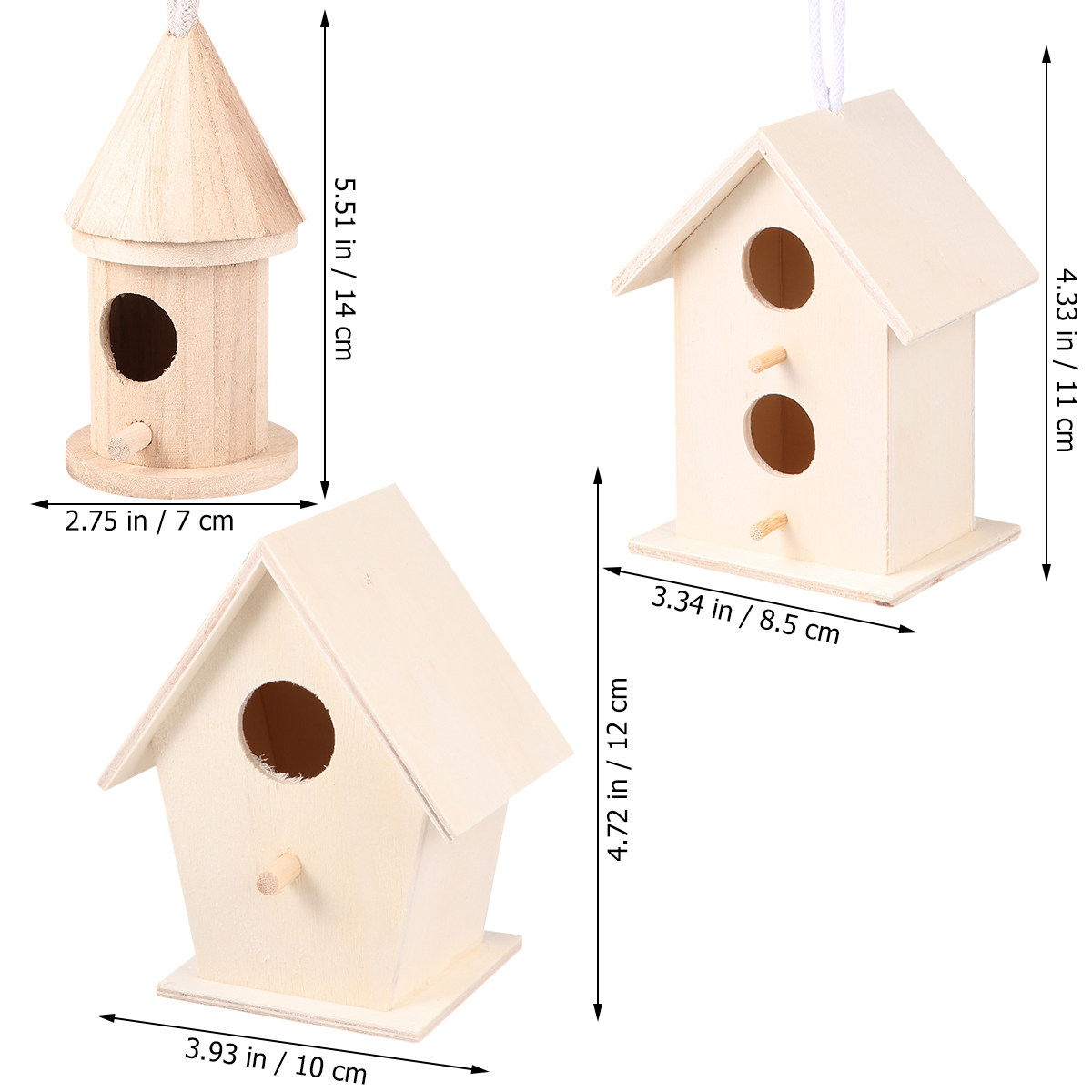 3Pcs Light Yellow Wooden Bird  - огляд і ціна Photography Yellow Light