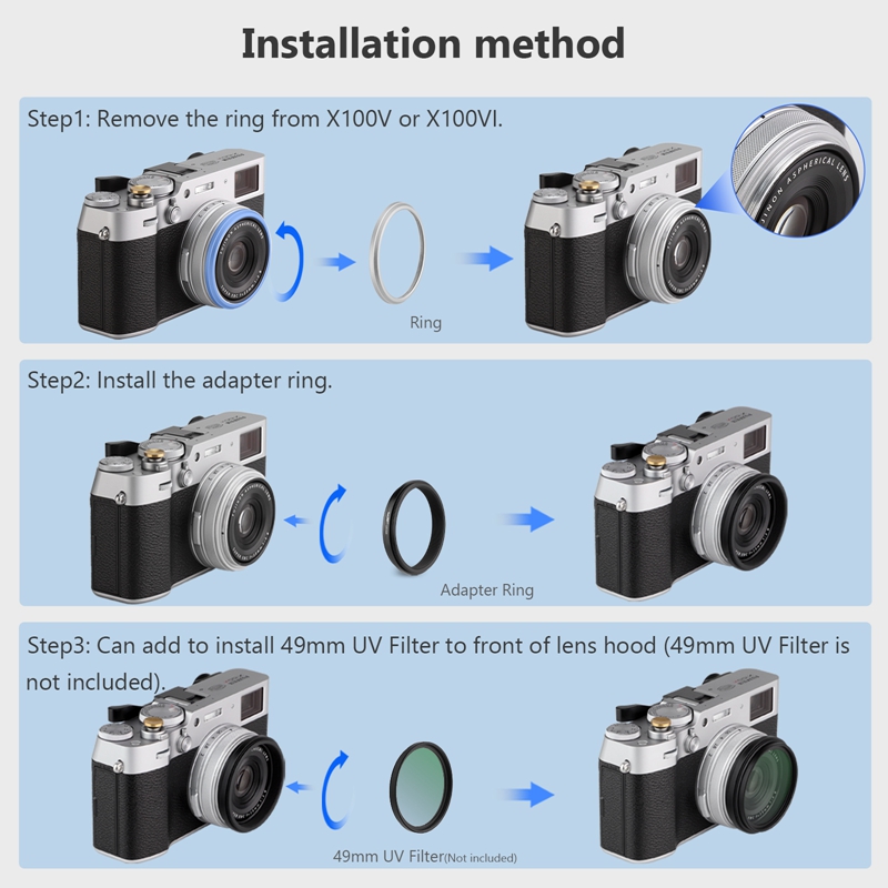 Haoge Lens Filter Adapter Ring - огляд і ціна Fujifilm Camera X100Vi