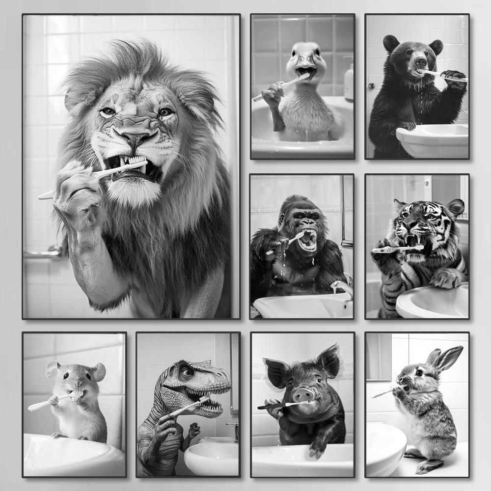 Black White Funny Bathroom Bru - огляд і ціна Photography Technique