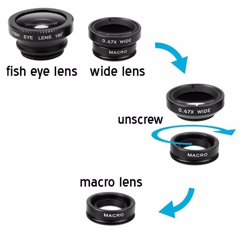 3in1 Fisheye Wide Angle Micro  - огляд і ціна Photography Xiaomi